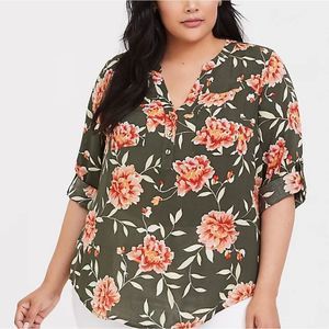 Torrid,Harper olive green shirt